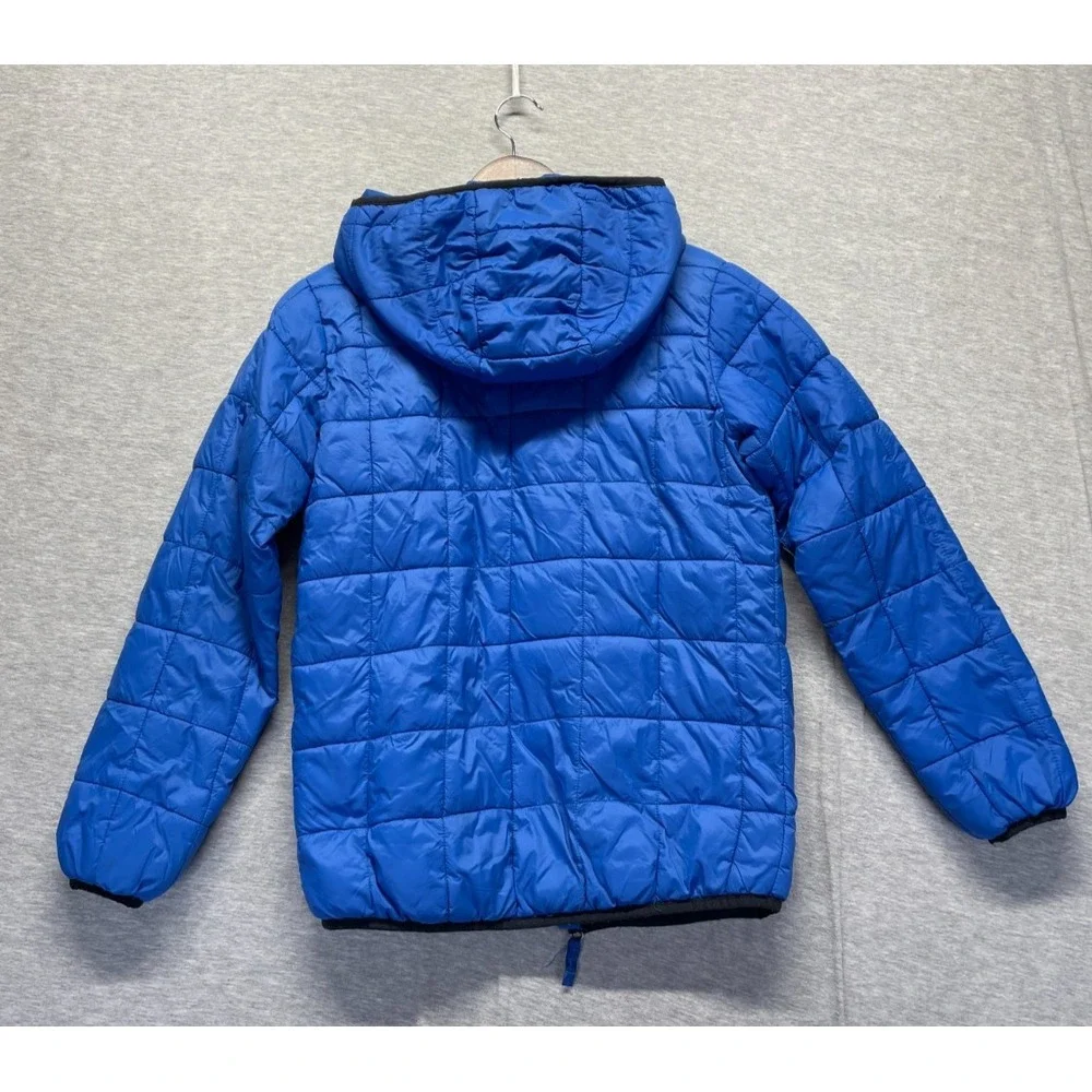 Arizona Jean Co Puffer Jacket Boys L (14/16) Blue Black Contrast Trim Full Zip